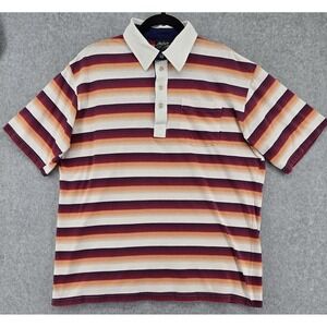 Vtg 90s Chip Beck Golf Polo Shirt Men's XL Multicolor Striped USA Preppy Grandpa
